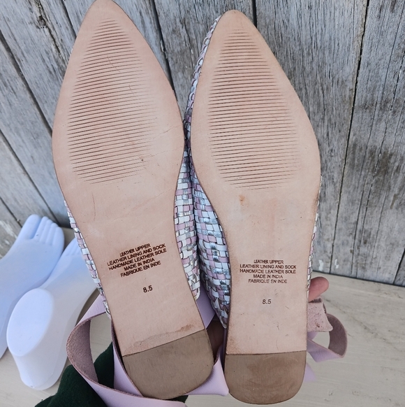 Jeffrey Campbell Sz 8.5 Khaleesi Woven Ankle Tie Mule In Lilac Mlti Women - Picture 9 of 9